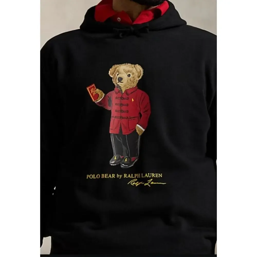 POLO RALPH LAUREN Lunar New Year Polo Bear Hoodie Size 2XLT Black NEW $188